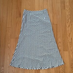 DISSH Black and White Checkered Midi Skirt